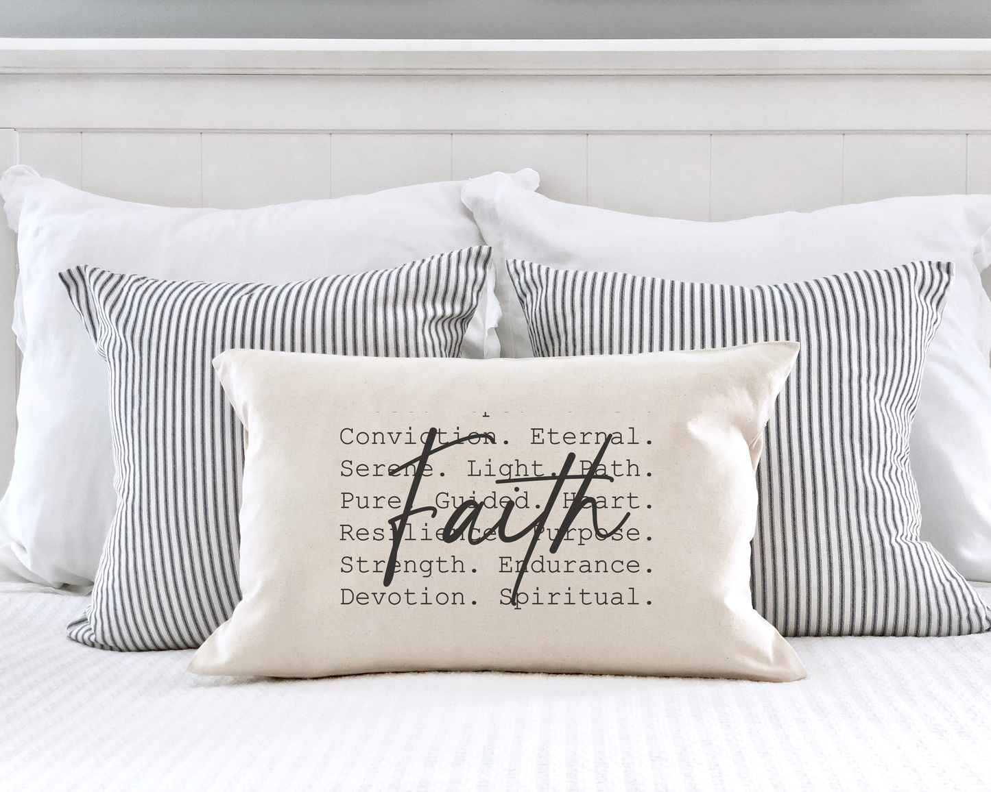 Faith Words - 12 x 18 Natural Pillow Cover